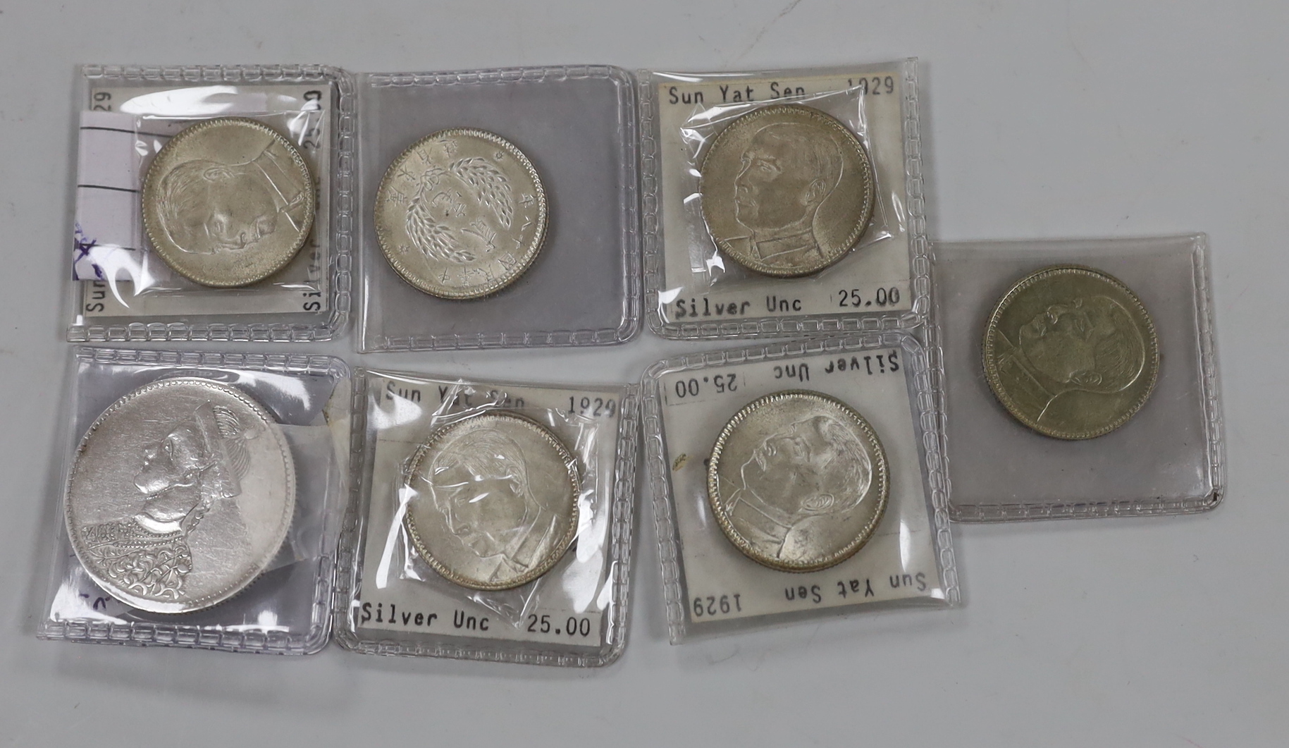 China - Tibet coin, 1 Rupee - In the name of Guangxu, 1875-1908, 24 Hong Kong ten cents (1898-1901) and a group of 2 Jiao, Kwangtung Province